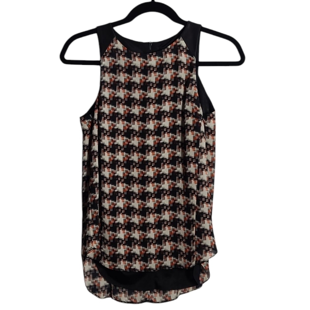 RAG & BONE Clemence Lamb Leather And Silk Shoulder Tank Top Size XSmall